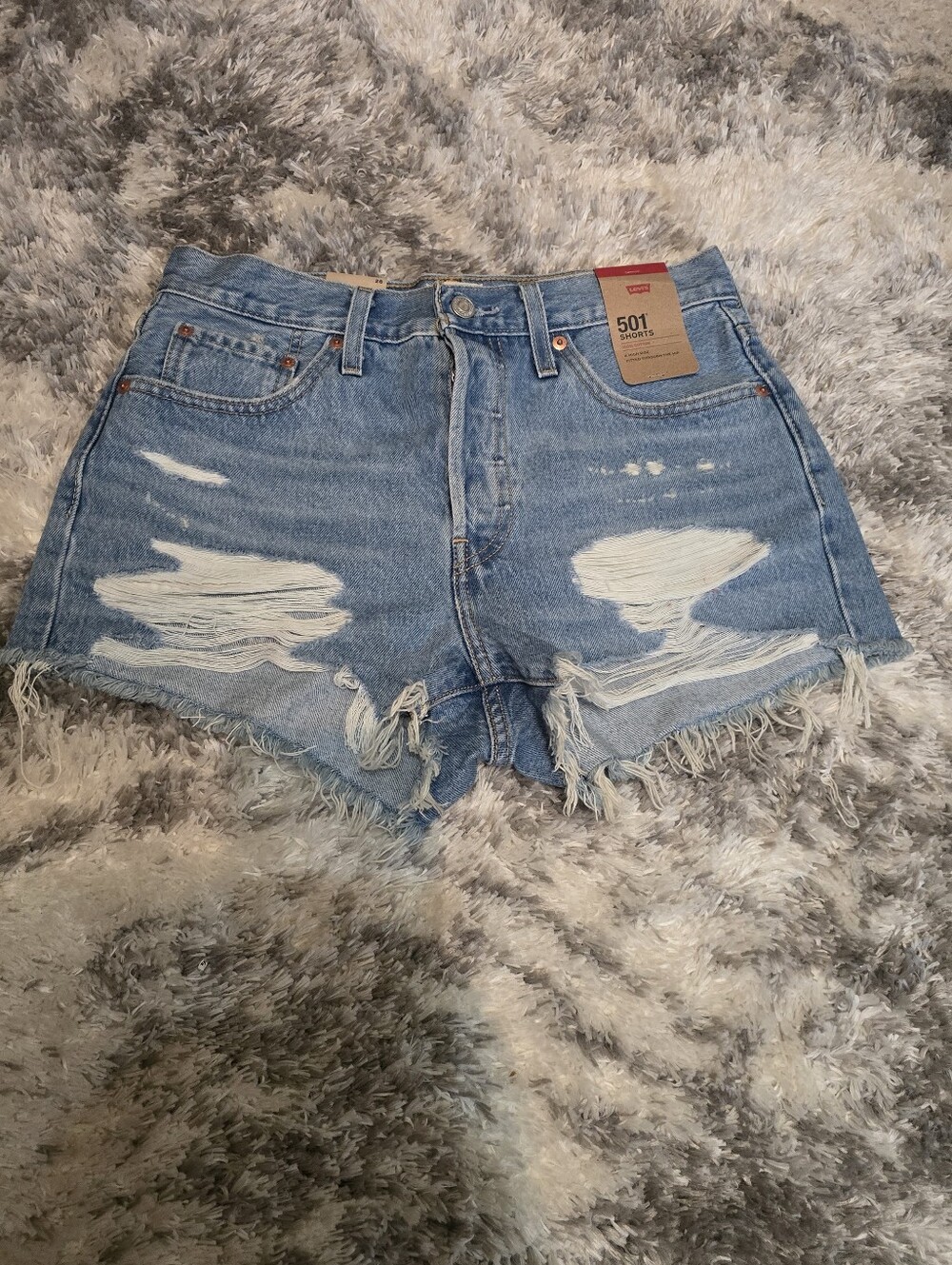 Levi's 501 High-Rise Distressed Denim Shorts